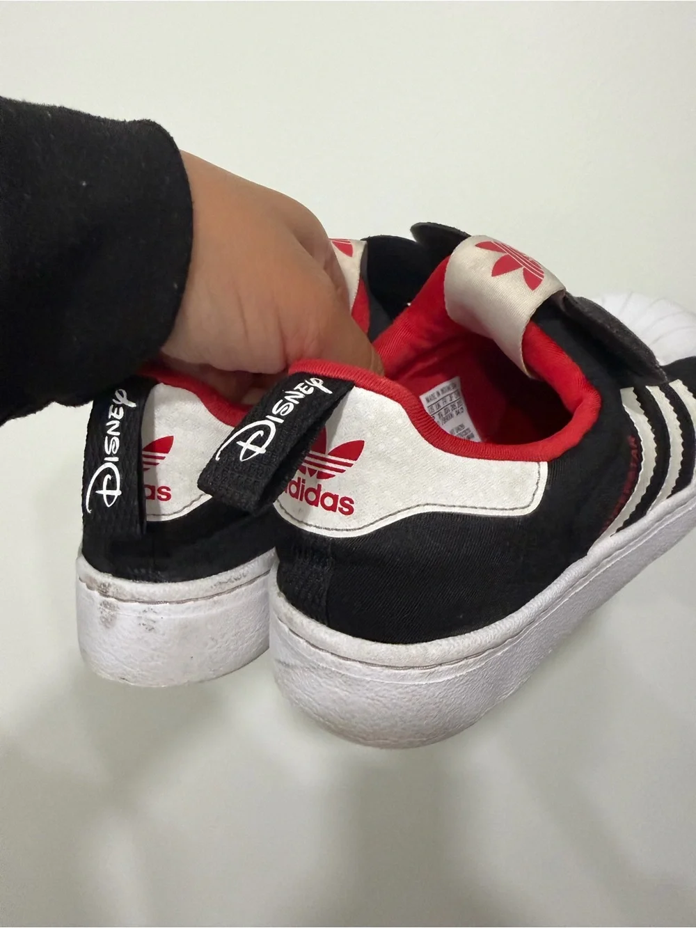 adidas Kids Mickey Mouse Slip-On Sneakers - Black White Red